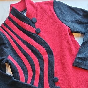 NorthStyle Red and Black Contemporary Wool Jacket